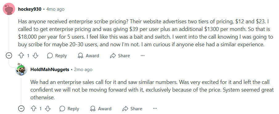 Screenshot-Scribe-Pricing-Discussion-on-Reddit