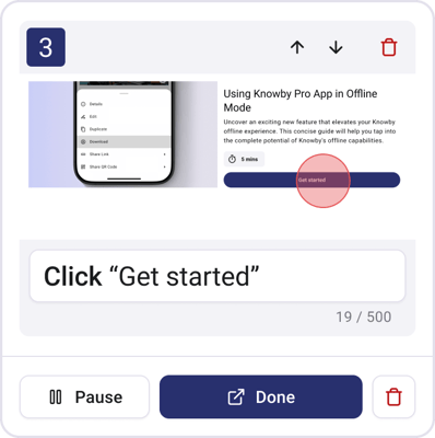 Preview of the 'Record Clicks' feature, showing a red highlight over a UI button to demonstrate automated web interaction capture.