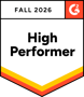 G2 High Performer badge, Fall 2026