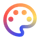 Brand customization palette icon.