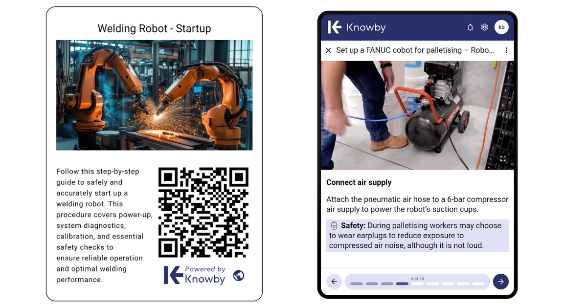Example of Knowby work instructions user-friendly interface and step-by-step format